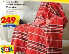 TEK KİŞİLİK SCOTCH BATTANİYE PAMUKLU TEK KİŞİLİK SCOTCH BATTANİYE PAMUKLU